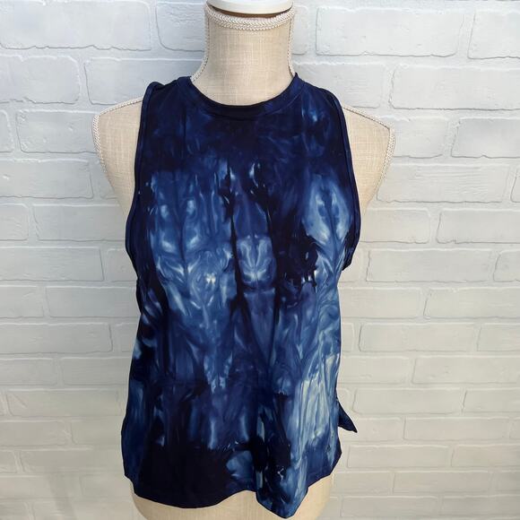 Addidas Tops - Adidas Blue Parley Tie Dye Racerback Training Athletic Tank Top-sz S